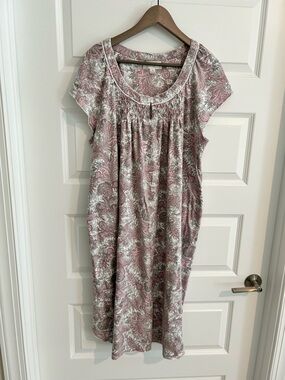 Miss Elaine Paisley Nightgown Pink Gray Size 2X
